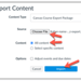 Canvas import content screen with options to import all or specific content.