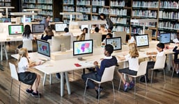 Students in computer class