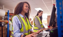 Two women taking an eLearning course
