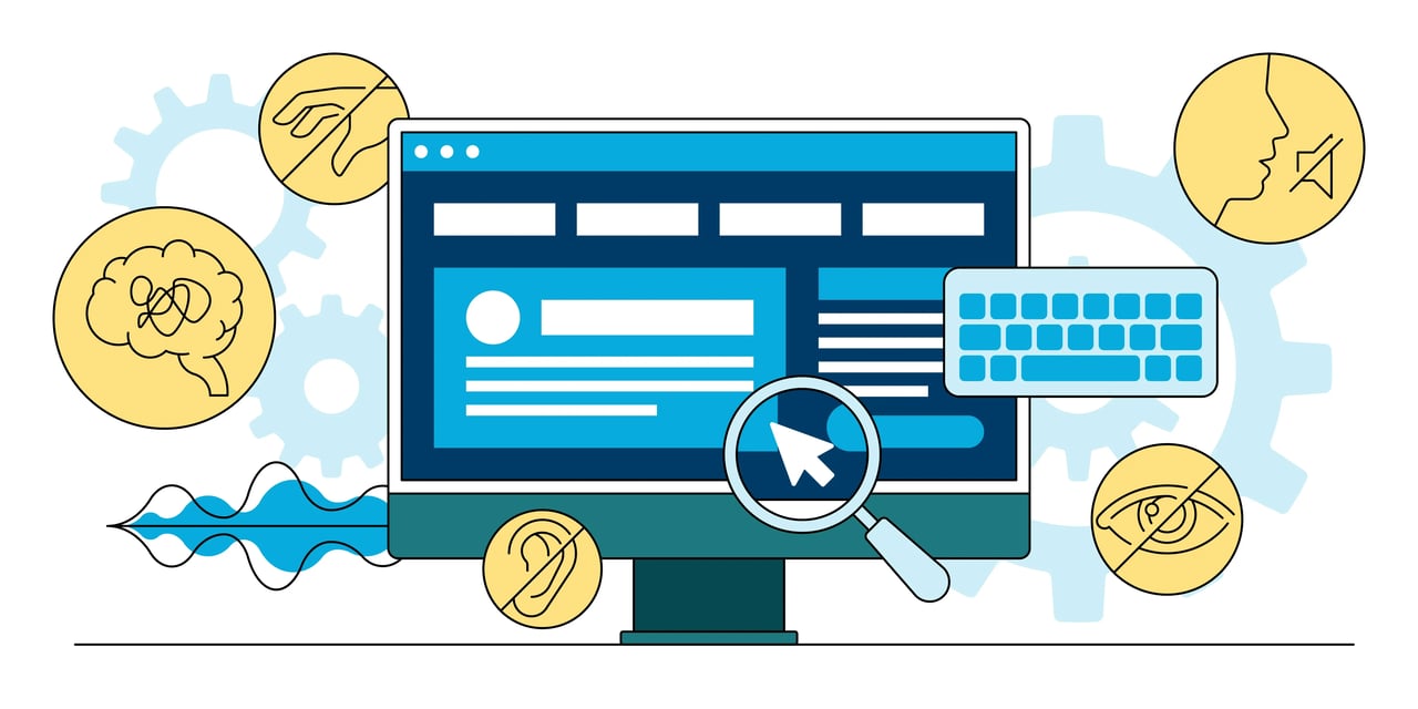 Website with accessible feature icons