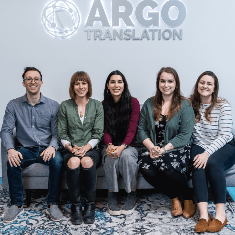 The Argo Translation project management team in the Glenview office