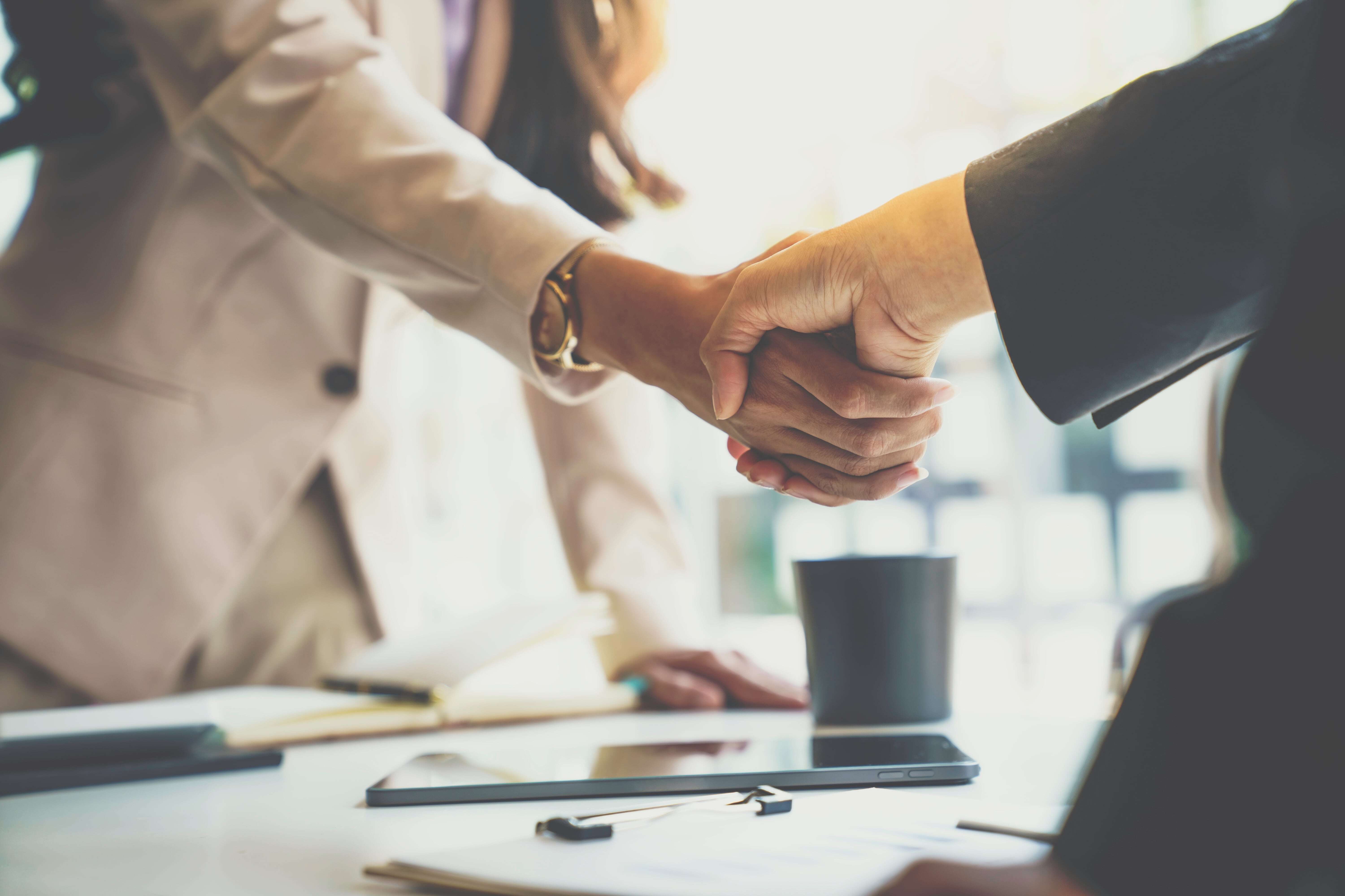 business professionals shaking hands