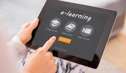 eLearning dashboard on tablet