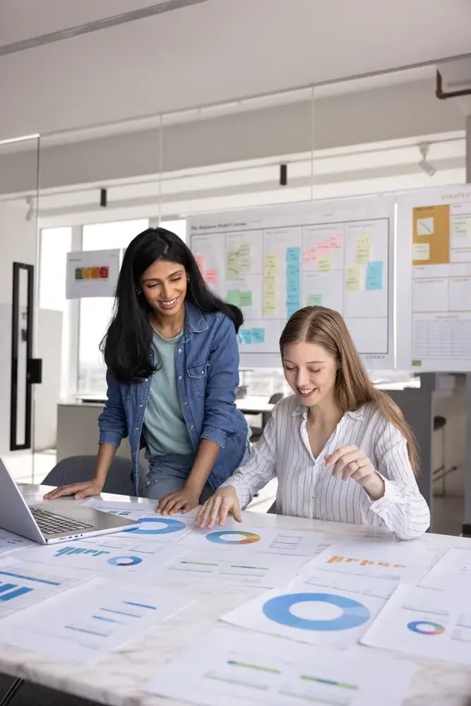 women working on market research