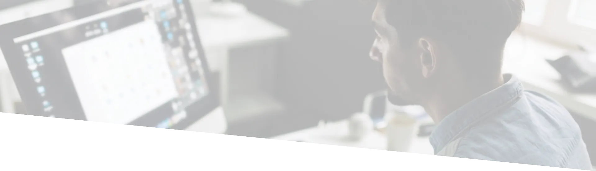 Professional working at a computer workstation