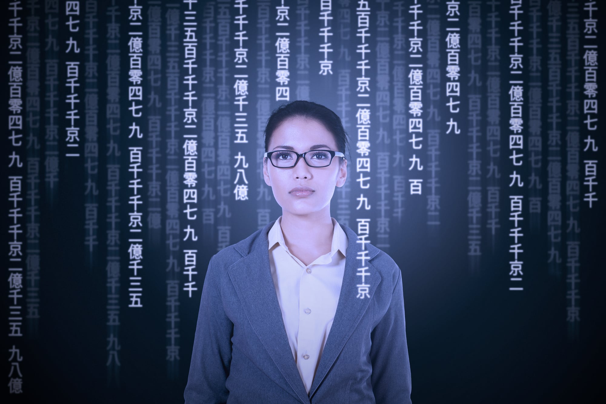 person with different languages laid over 