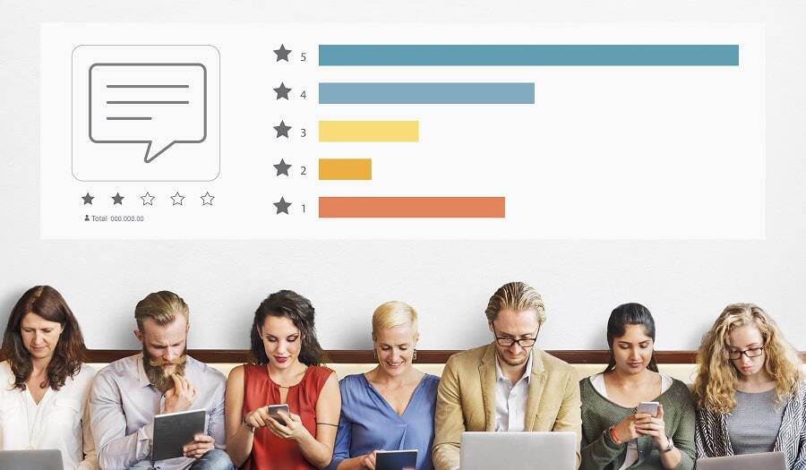 Group of people taking a survey