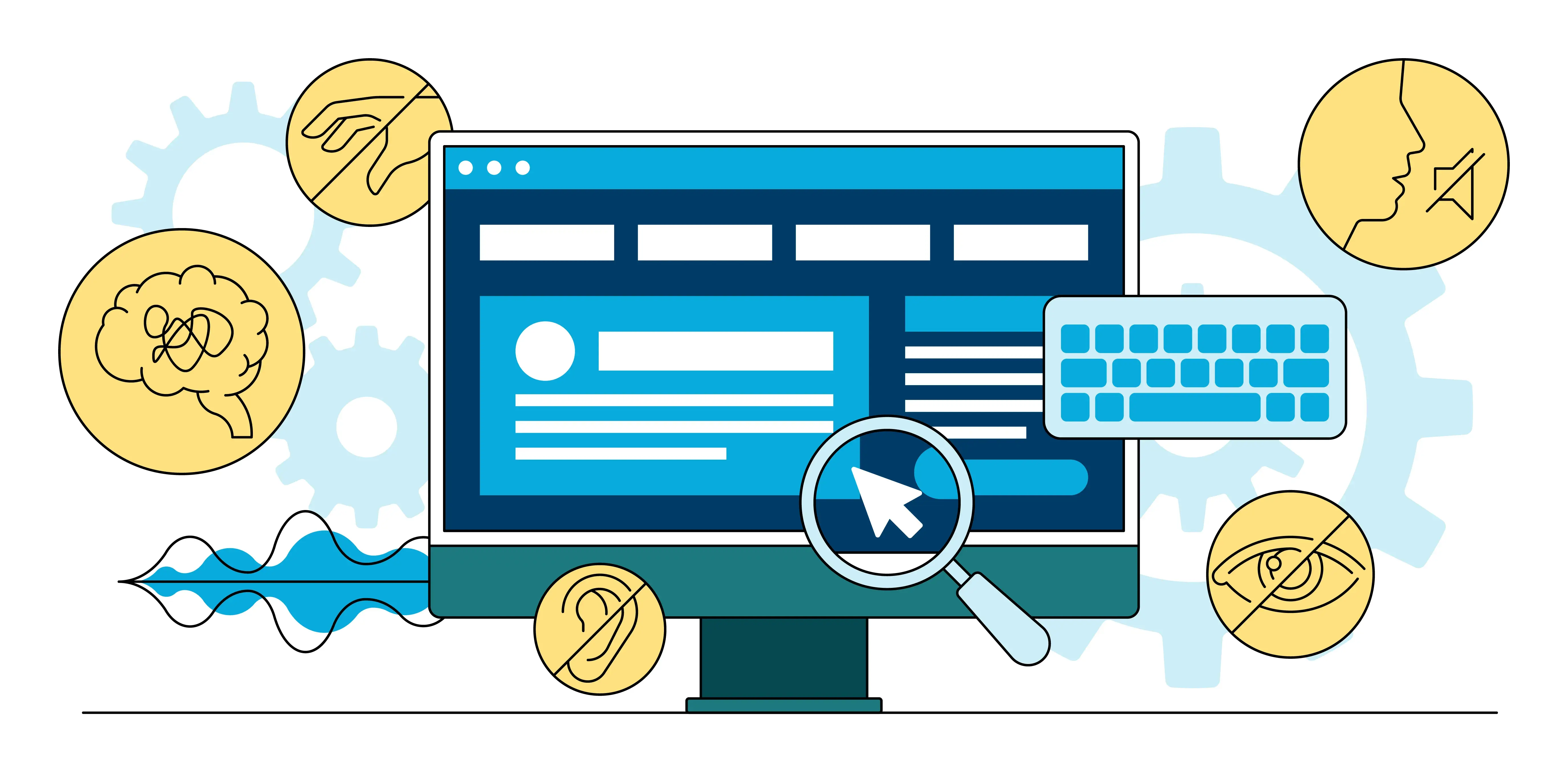Website with accessible feature icons
