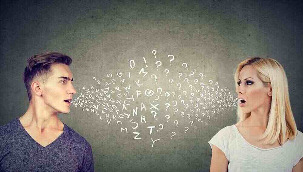 Two people speaking in different languages